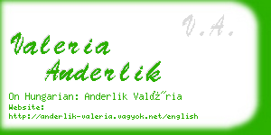 valeria anderlik business card